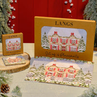 LANGS Christmas Cottage Scene Heat Resistant Placemats- 4 pack