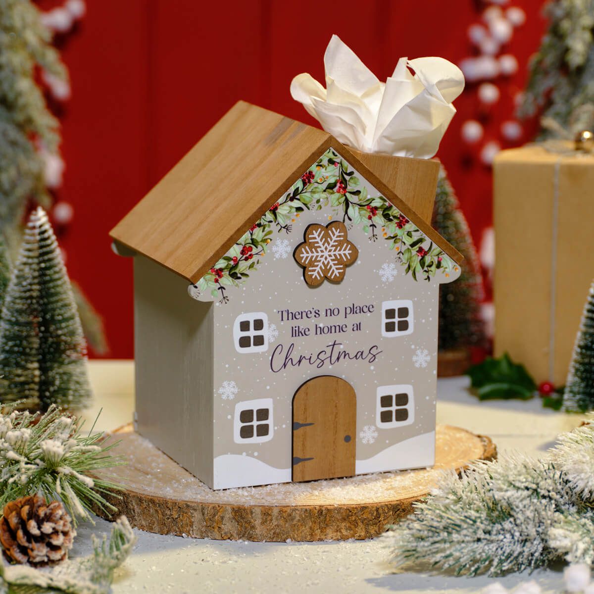 LANGS Christmas Cottage Tissue Box
