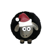 LANGS Christmas Pom Pom Black Sheep with Santa's Hat 7.5cm