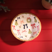 LANGS Merry Little Bows Mango Wood Bowl