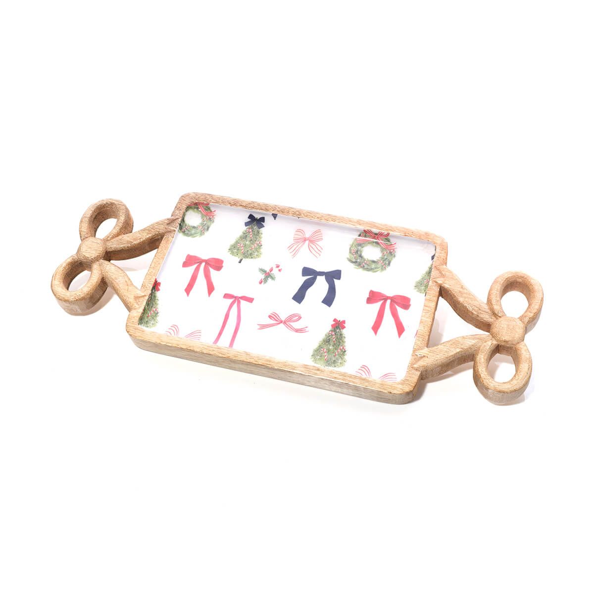 LANGS Merry Little Bows Mango Wood Serving Board 40x15.5cm