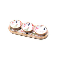 LANGS Merry Little Bows Mango Wood Tray with Snack Bowls