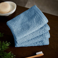 CATHERINE LANSFIELD Quick Dry Cotton Face Cloth 4 Pack - Blue
