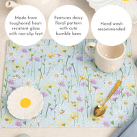 PRICE & KENSINGTON Daisy Glass Worktop Saver 30x40cm