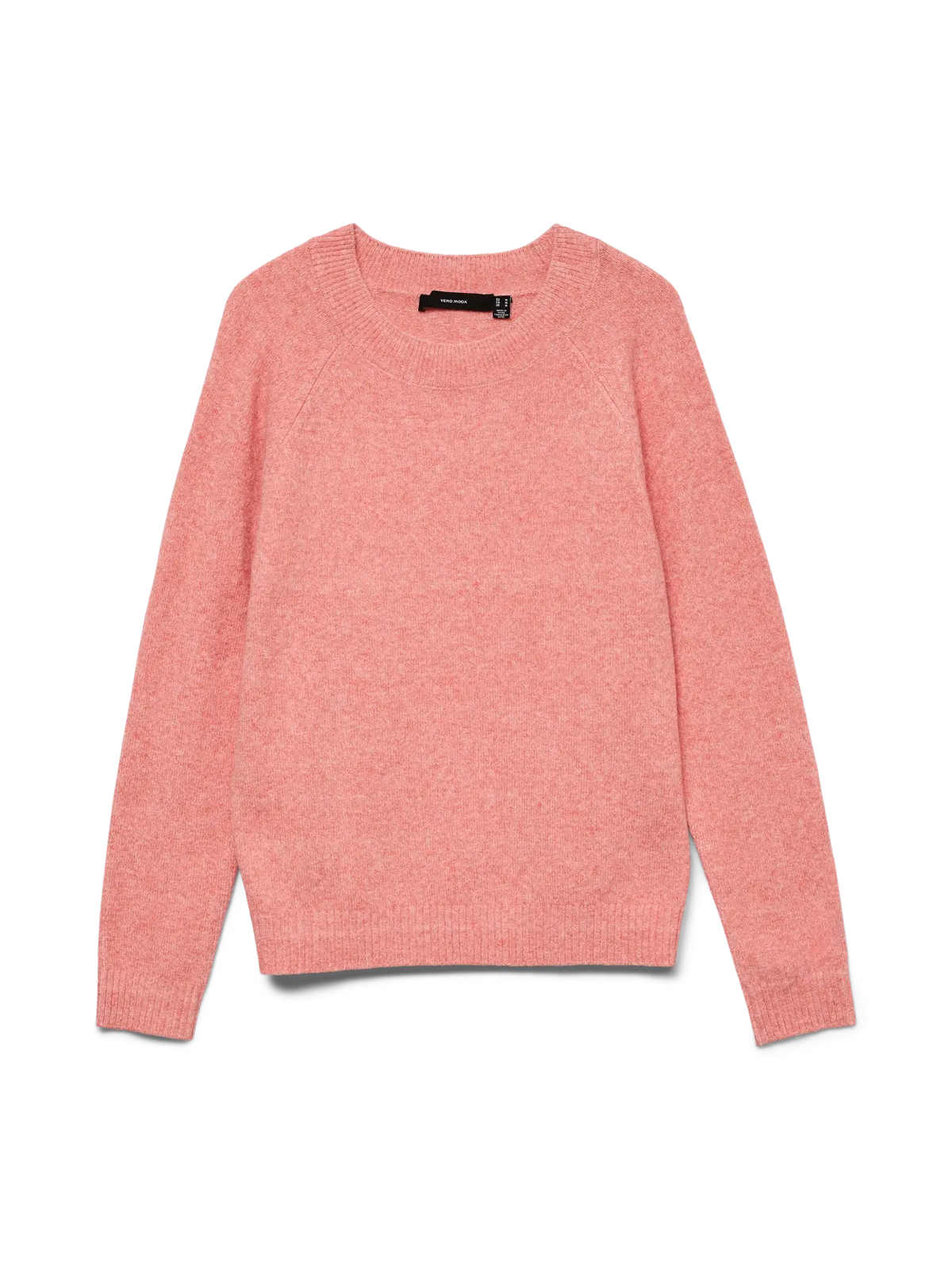 VERO MODA Doffy Round Neck Knitted Pullover - Coral