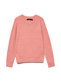 VERO MODA Doffy Round Neck Knitted Pullover - Coral