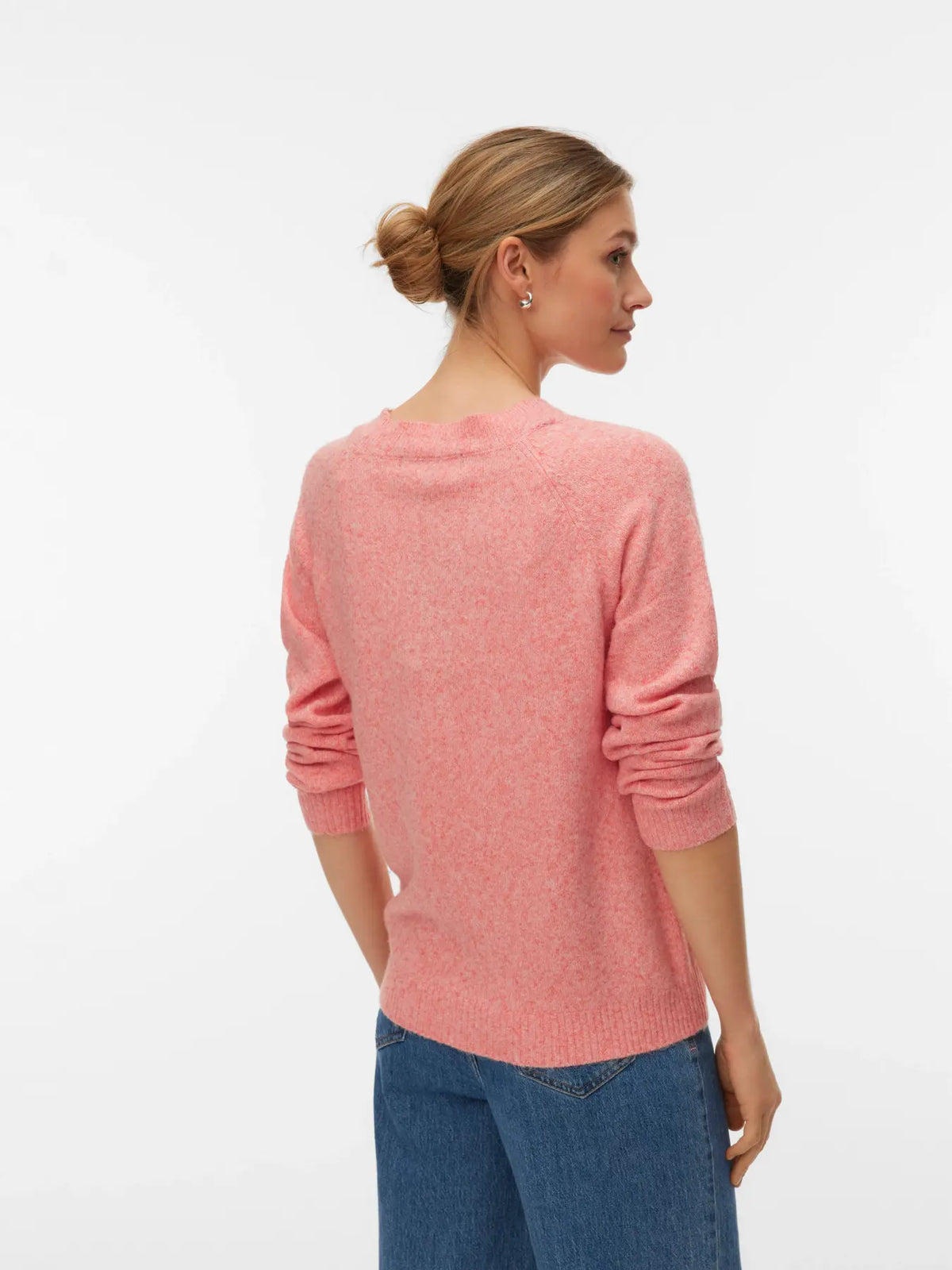 VERO MODA Doffy Round Neck Knitted Pullover - Coral