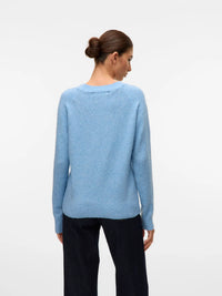 VERO MODA Doffy Round Neck Knitted Pullover - Blue