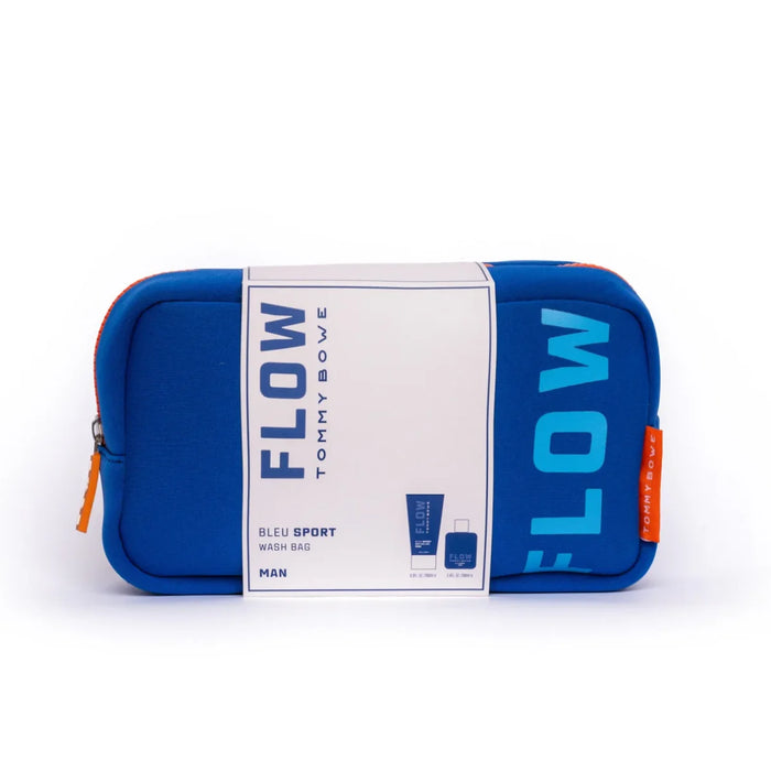 TOMMY BOWE Flow Bleu Sport Wash Bag 2 Piece Giftset