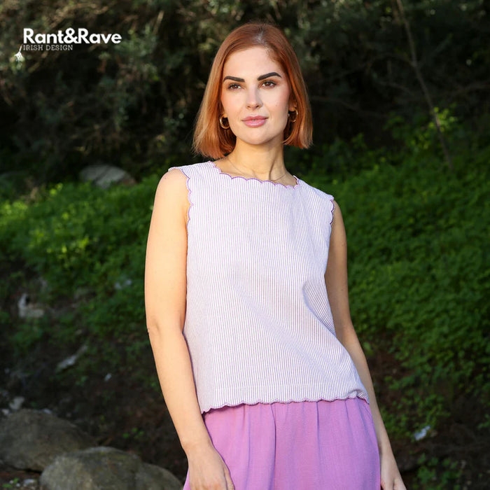 RANT & RAVE Alex Top - Purple Stripe
