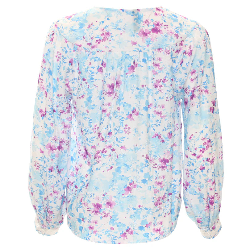 RANT & RAVE Ann Floral Shirt - Blue