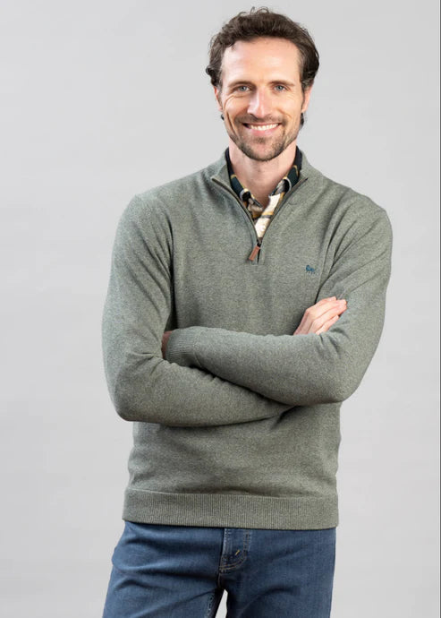 MAGEE Valentia 1/4 Zip Jumper - Green