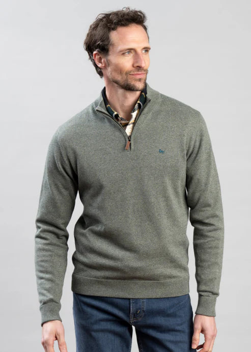 MAGEE Valentia 1/4 Zip Jumper - Green