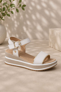 PATRIZIO COMO Alatri Two-tone Sandal - White