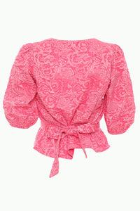 RANT & RAVE Alma Textured V-Neck Top - Pink