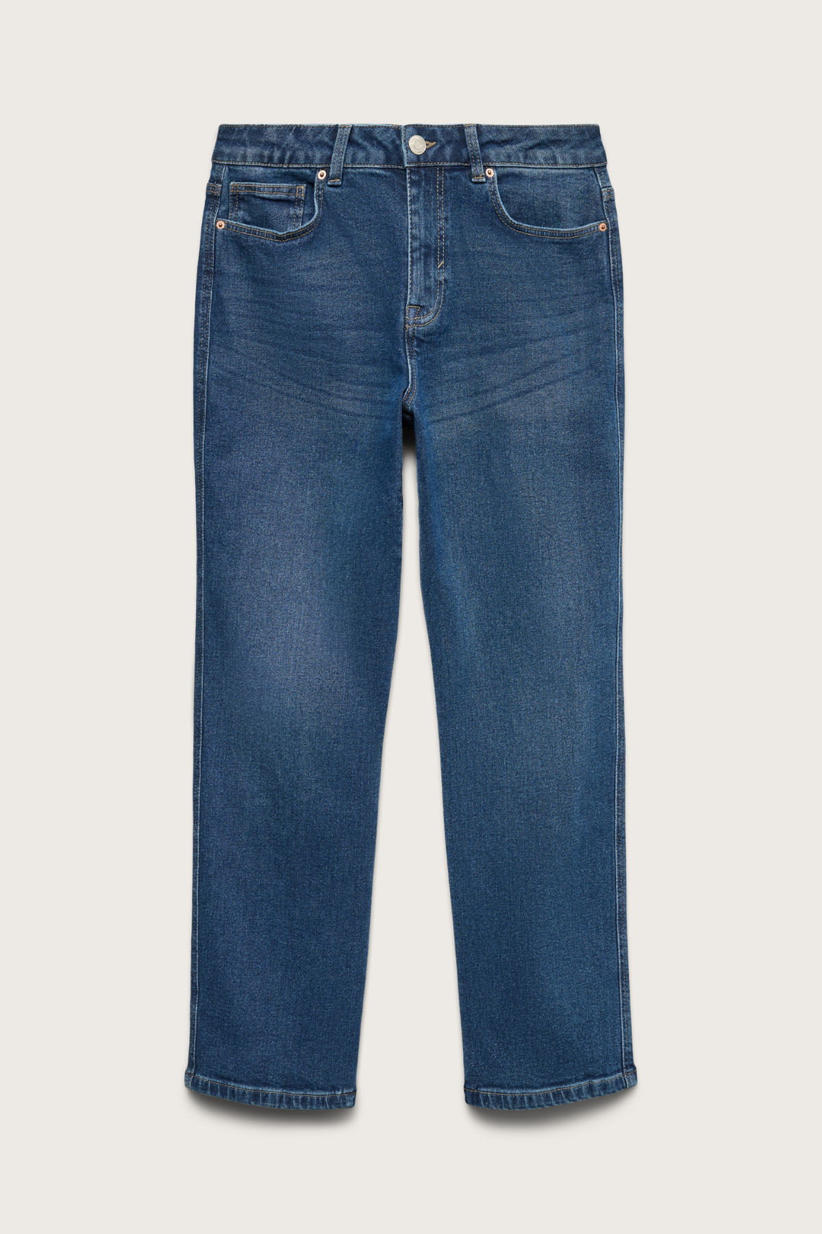 VERO MODA Amara Mid Rise Straight Fit Jeans - Mid Blue