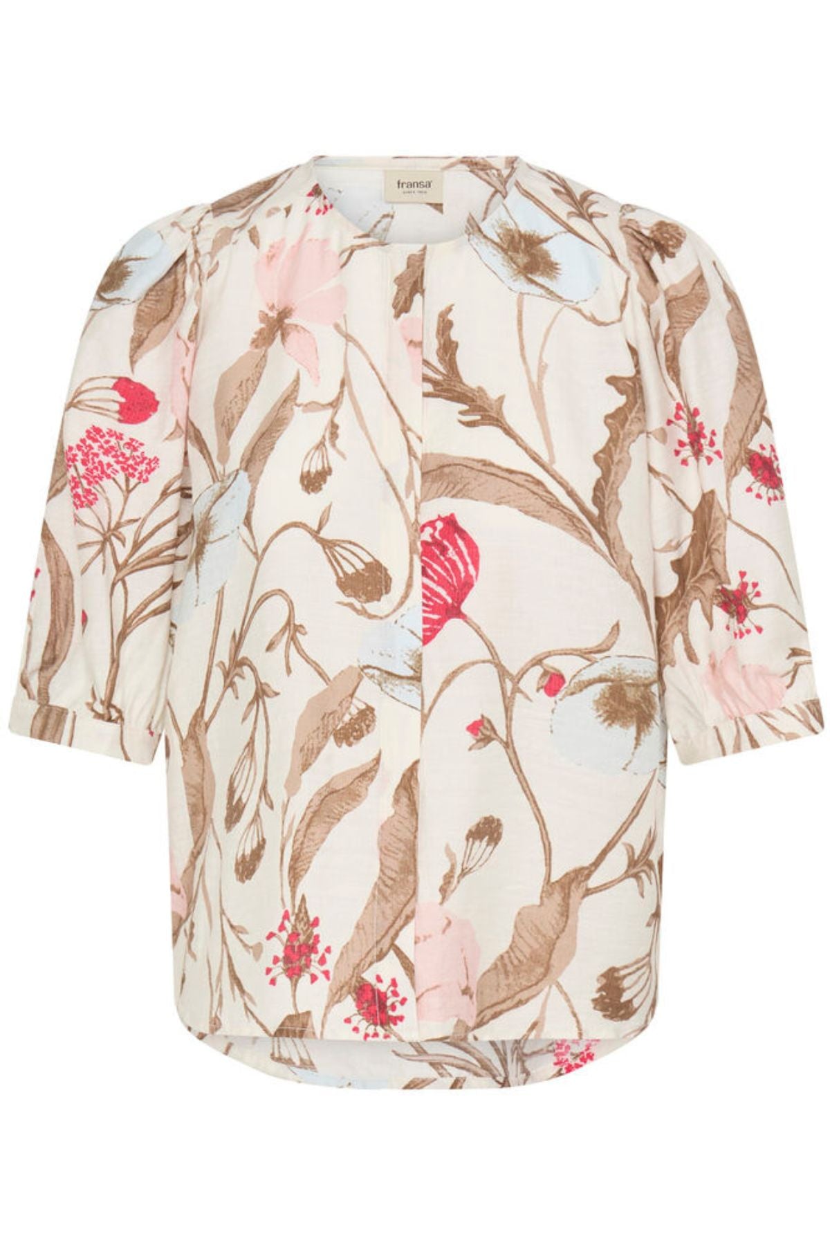 FRANSA Ariana Half Sleeve Floral Blouse