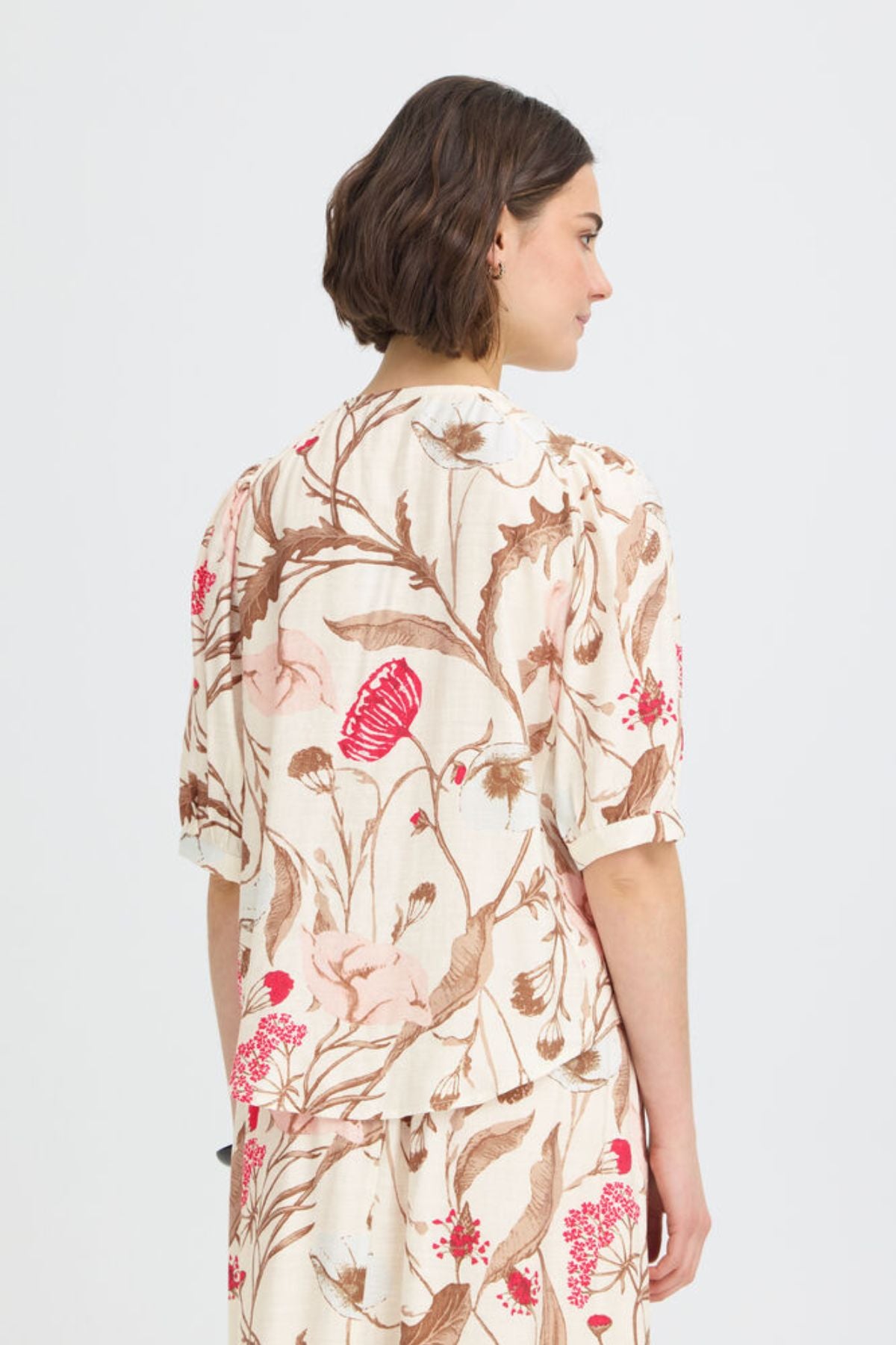 FRANSA Ariana Half Sleeve Floral Blouse