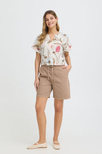 FRANSA Ariana Short Sleeve Floral Blouse