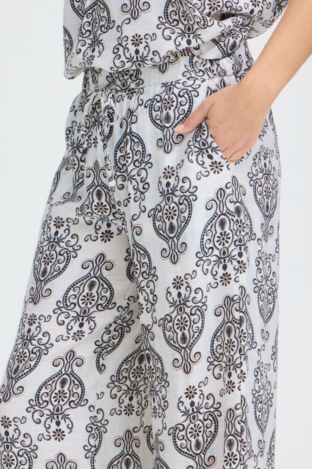 FRANSA Ariana Boho Wide Leg Trousers