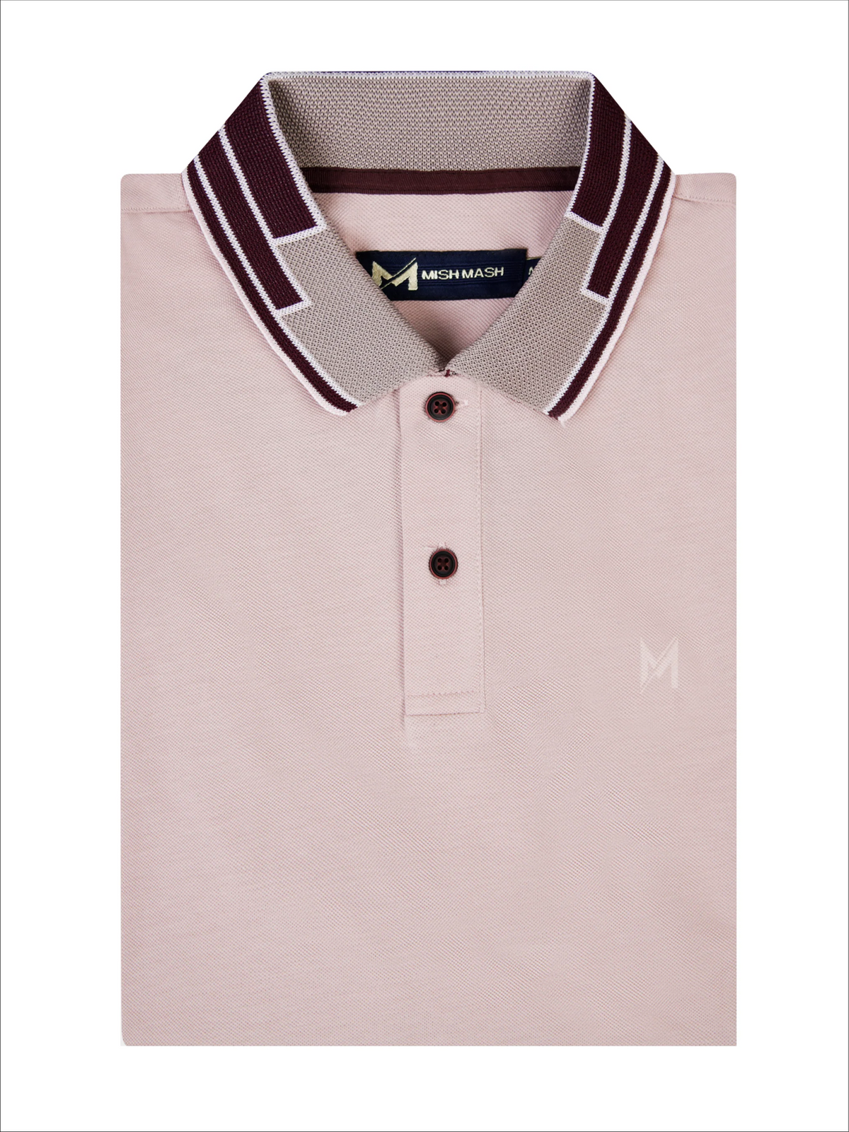 MISH MASH Briza Short Sleeve Polo Shirt - Dusty Pink