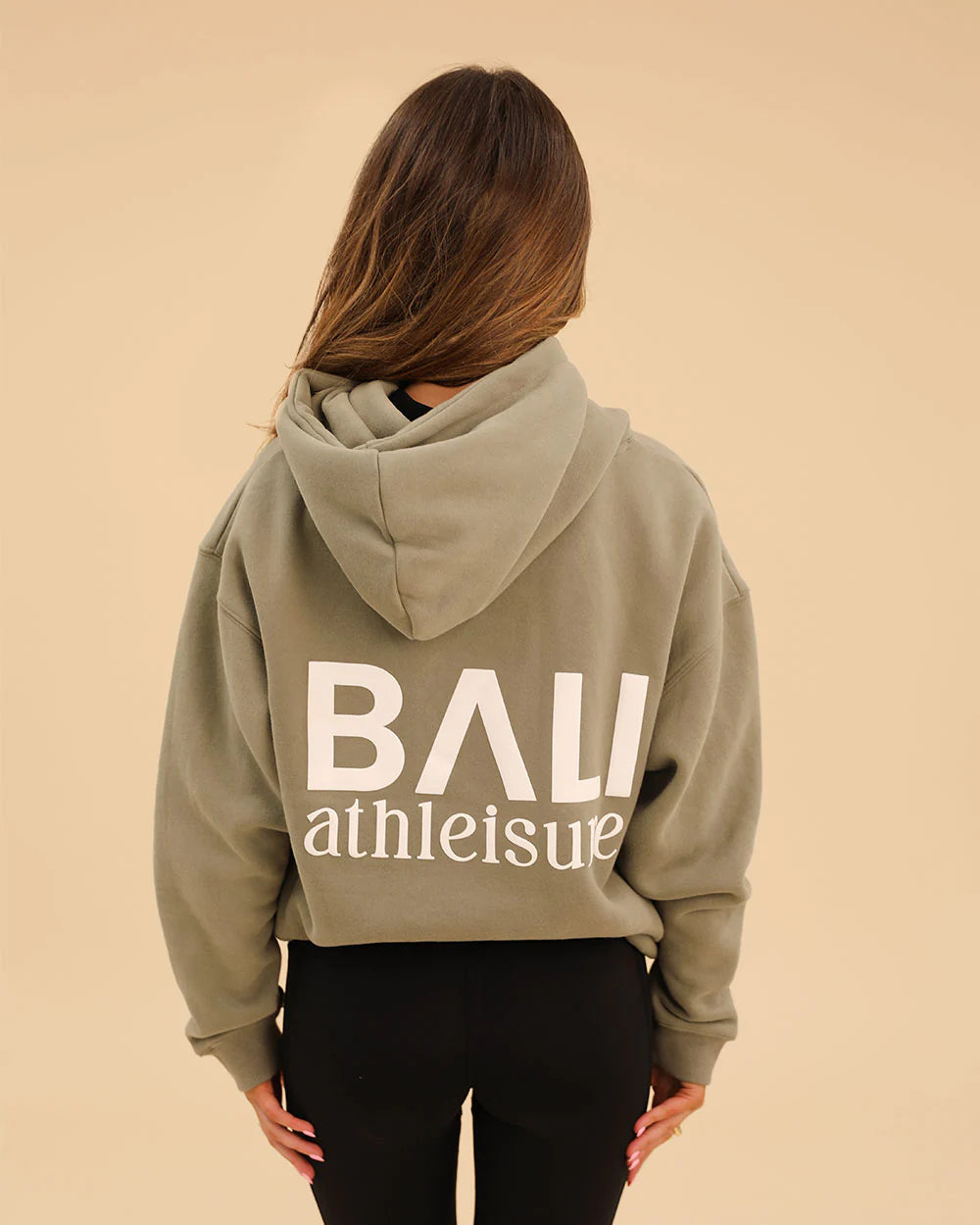 BALI Baseline Oversized Back Print Hoodie - Olive Green