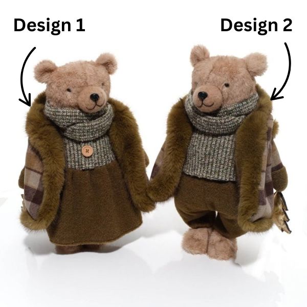 LANGS Evergreen Standing Plush Boy or Girl Bear Ornament 44cm - 1Pc