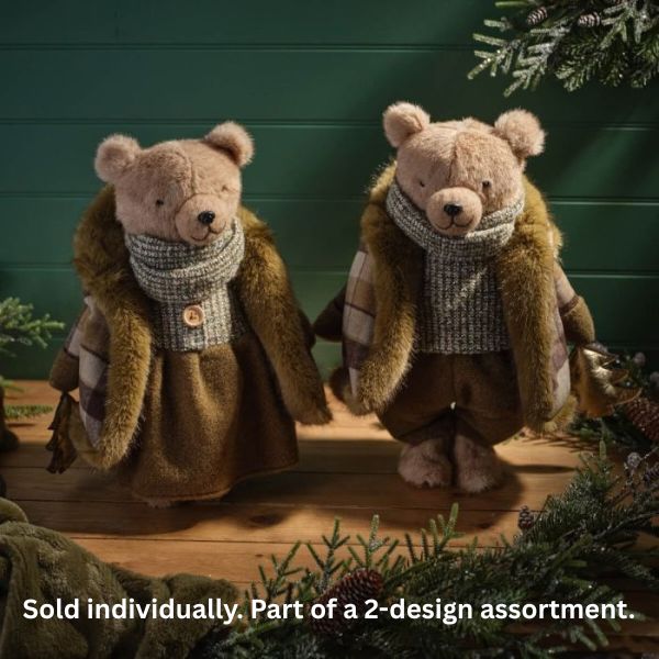 LANGS Evergreen Standing Plush Boy or Girl Bear Ornament 44cm - 1Pc