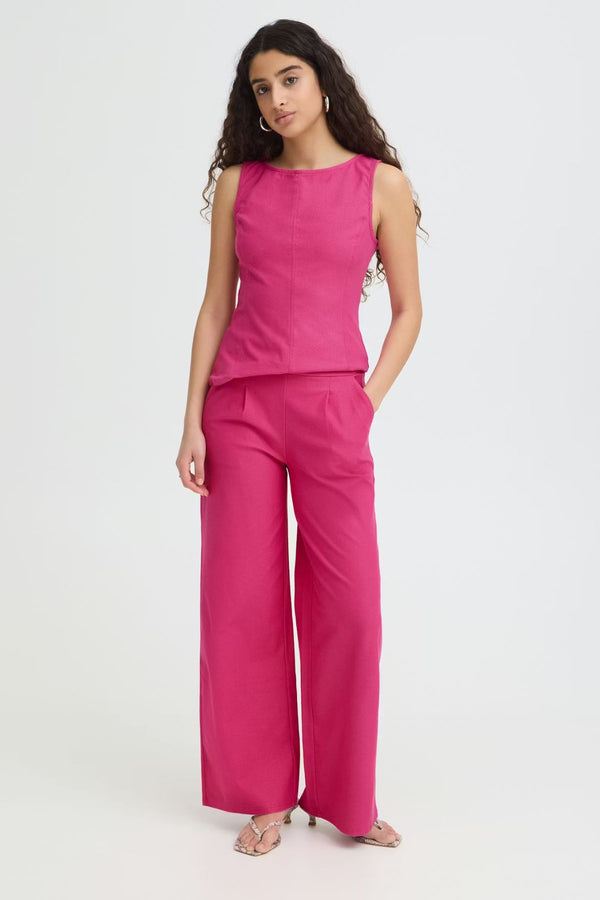 ICHI Kate Denim Trousers - Berry
