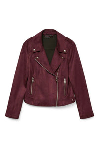 VERO MODA Josie Faux Suede Jacket - Wine