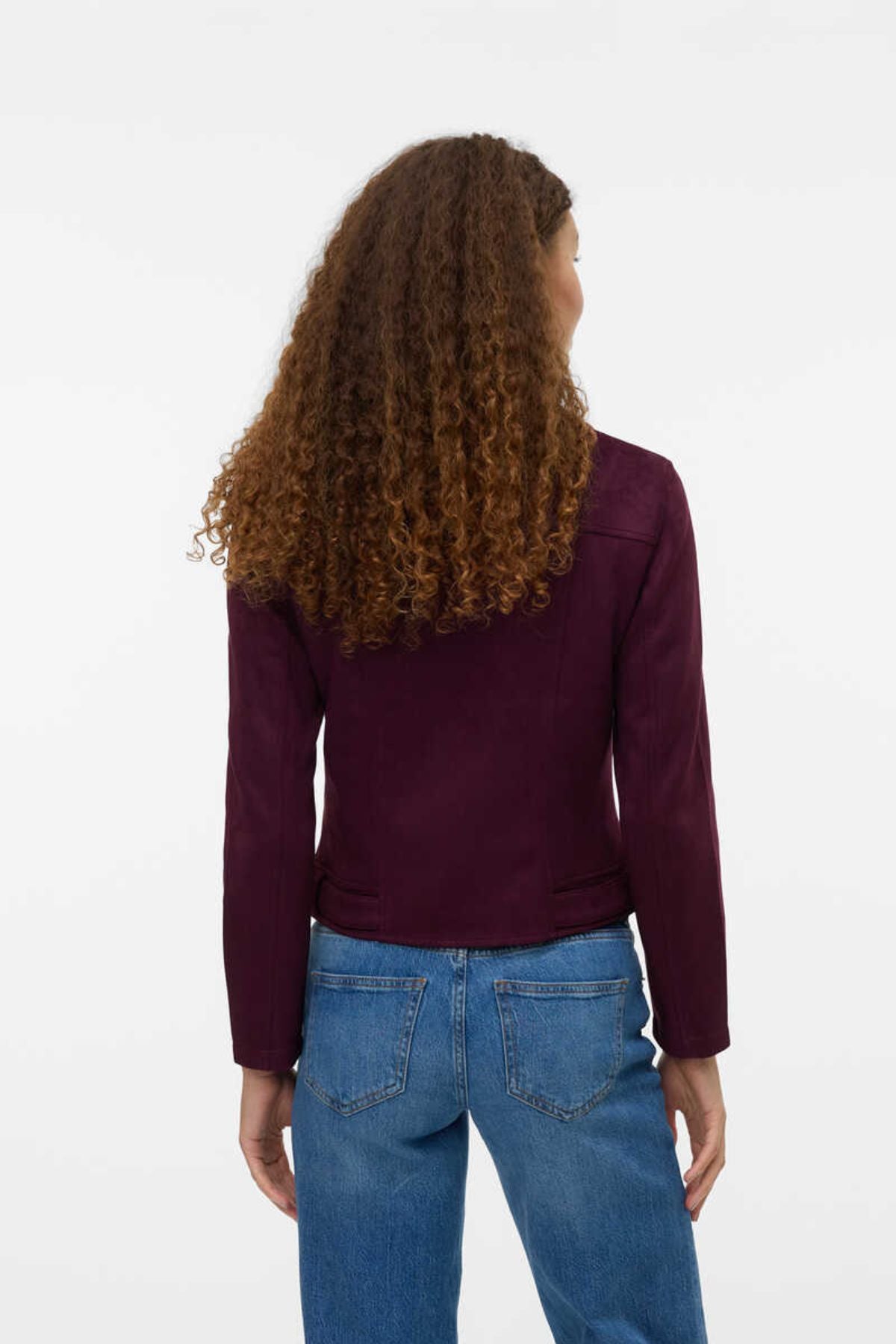 VERO MODA Josie Faux Suede Jacket - Wine