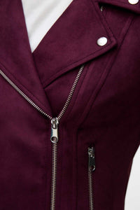 VERO MODA Josie Faux Suede Jacket - Wine