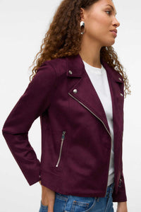 VERO MODA Josie Faux Suede Jacket - Wine