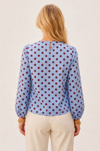 COPE CLOTHING Polka Dot Blouse - Blue
