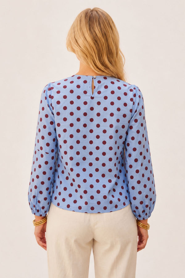 COPE CLOTHING Polka Dot Blouse - Blue