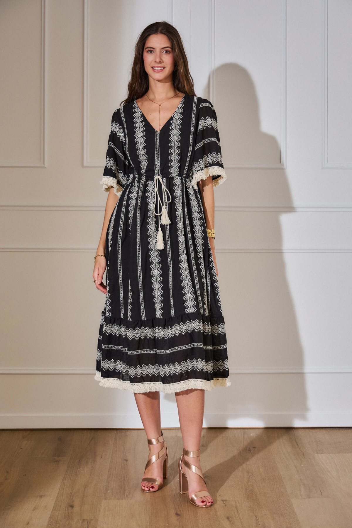 COPE CLOTHING Bohemian Style Dress - Black