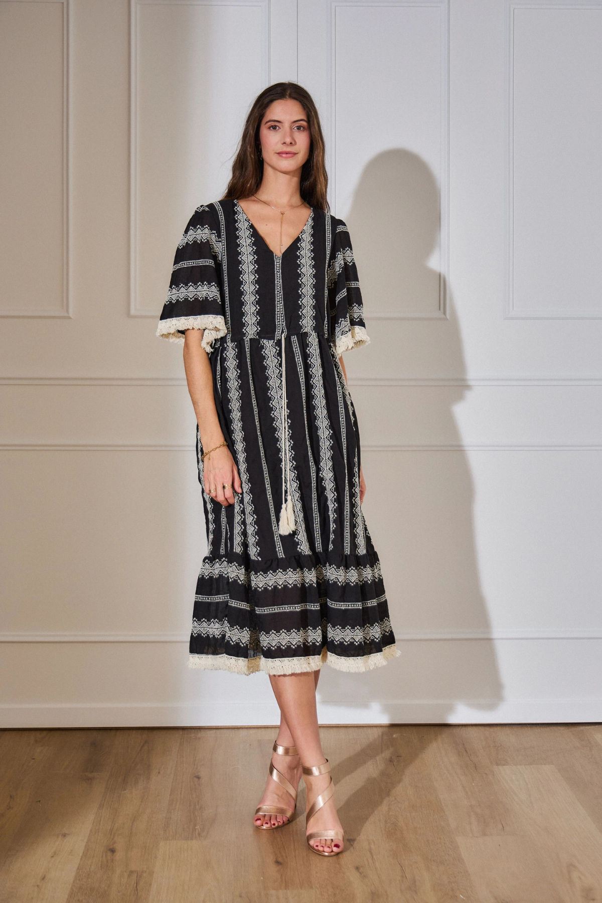 COPE CLOTHING Bohemian Style Dress - Black