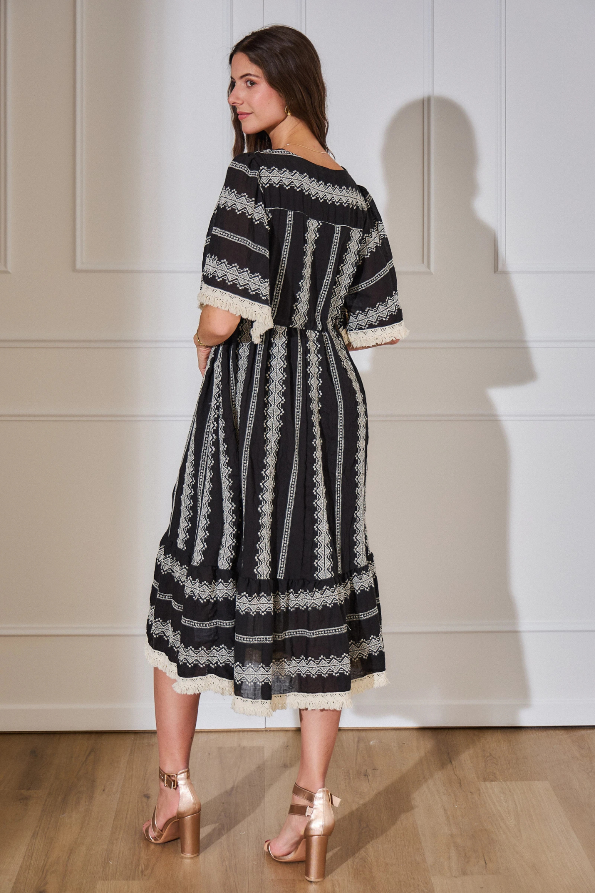 COPE CLOTHING Bohemian Style Dress - Black