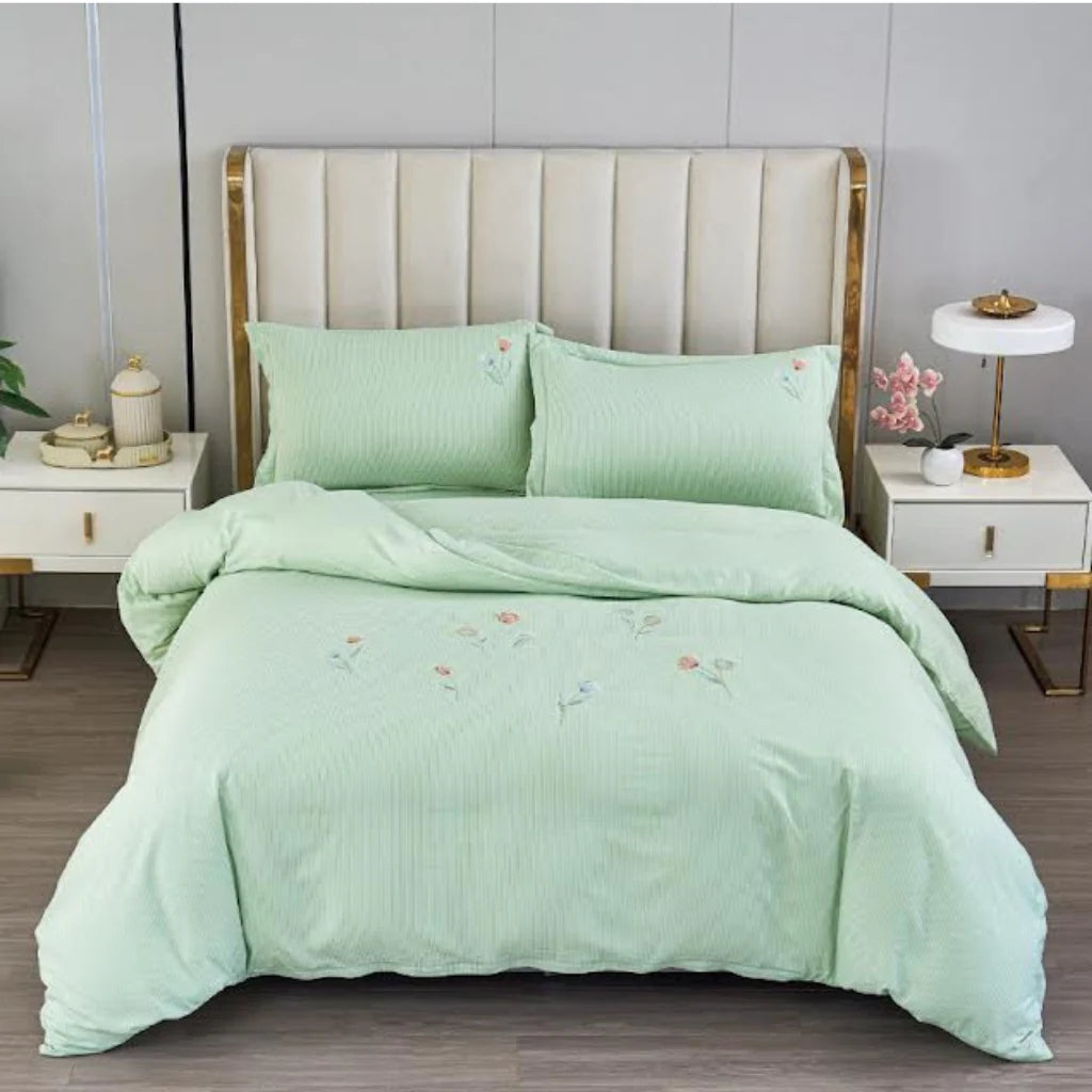 HOME INTERIORS Lily Cotton Brisbane 6Pc Duvet Cover Set - Green