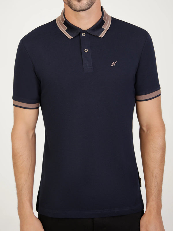 MISH MASH Briza Short Sleeve Polo Shirt - Navy
