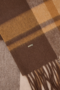 DUBARRY Kinvara Wool Check Scarf - Brown