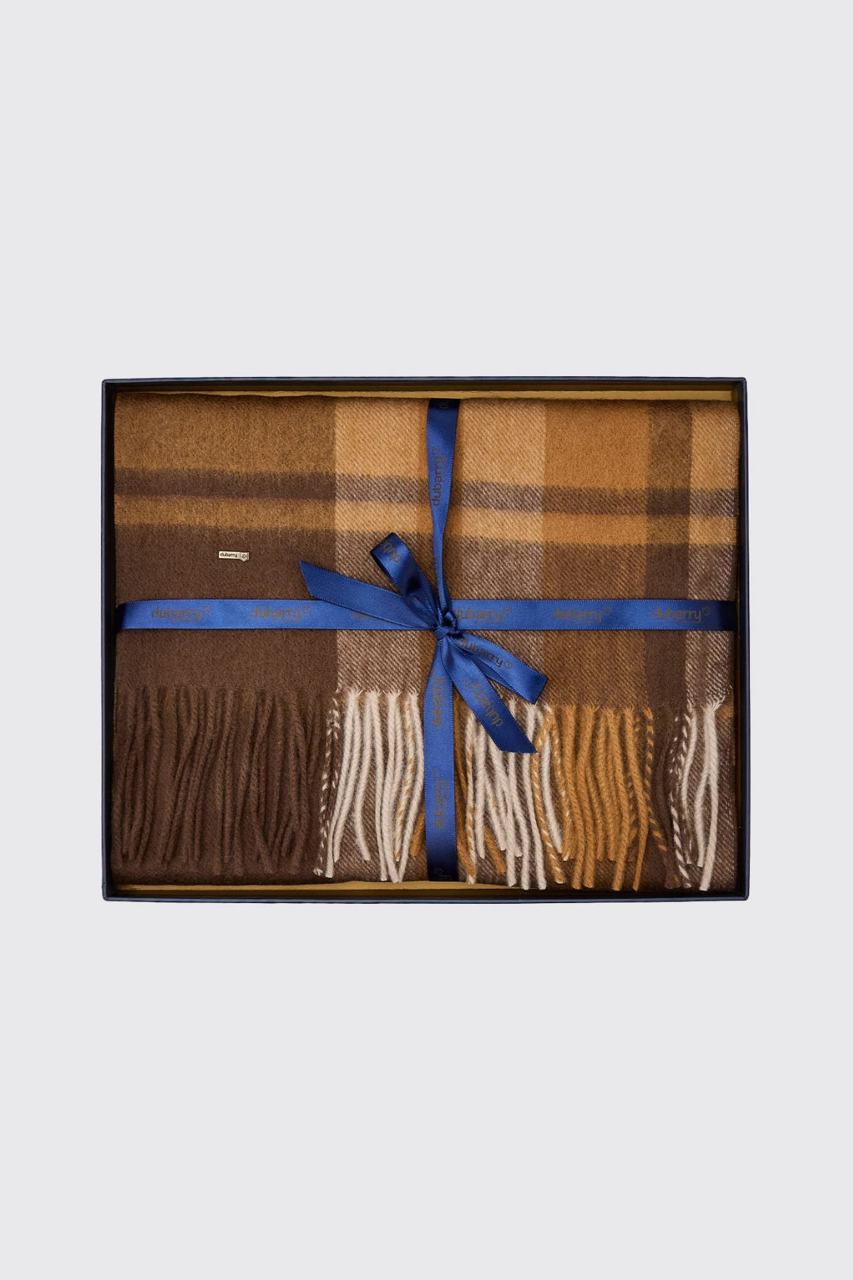 DUBARRY Kinvara Wool Check Scarf - Brown