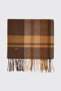 DUBARRY Kinvara Wool Check Scarf - Brown