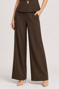 COPE CLOTHING Fluid Wide Leg Pants - Brown