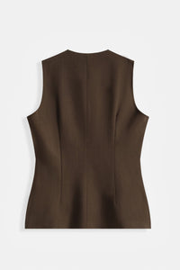 COPE CLOTHING Fluid Fitted Waistcoat - Brown