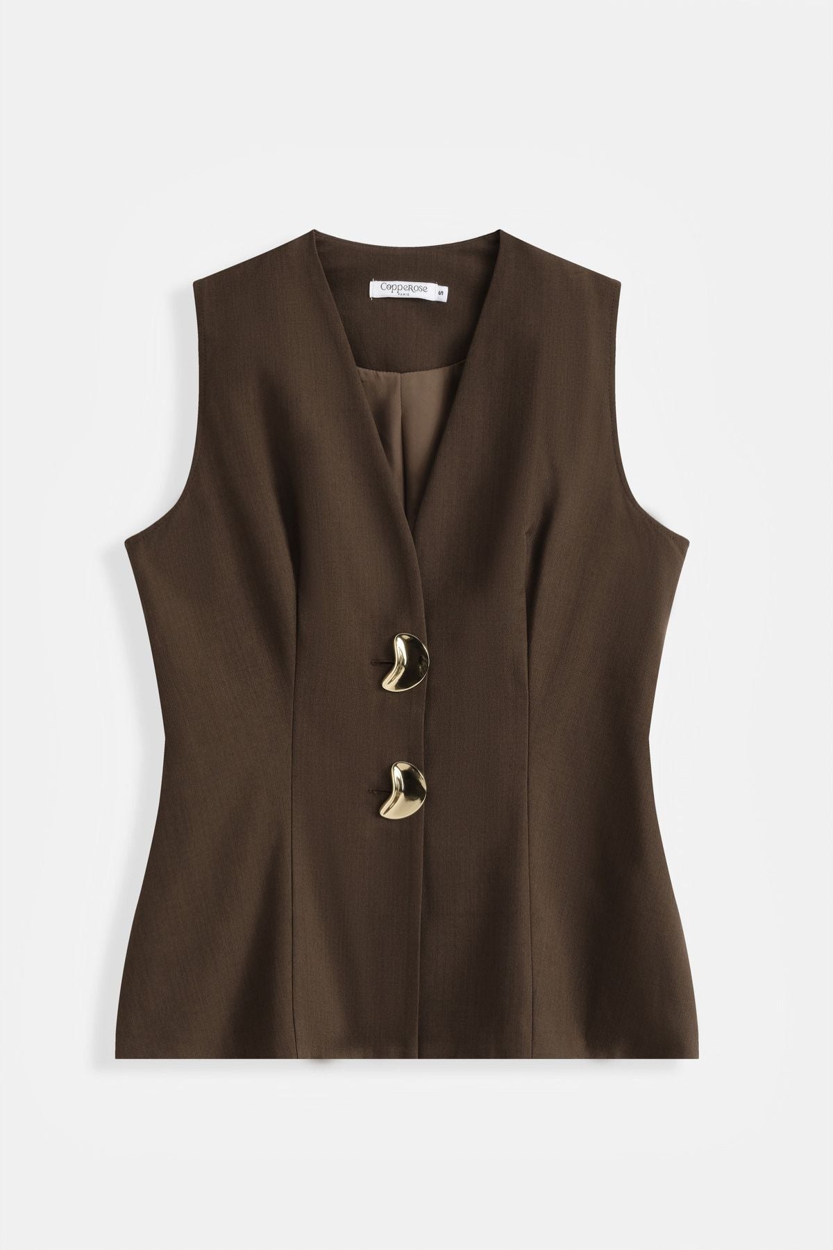 COPE CLOTHING Fluid Fitted Waistcoat - Brown