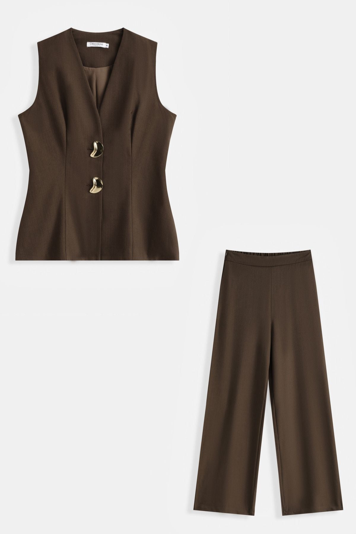 COPE CLOTHING Fluid Wide Leg Pants - Brown
