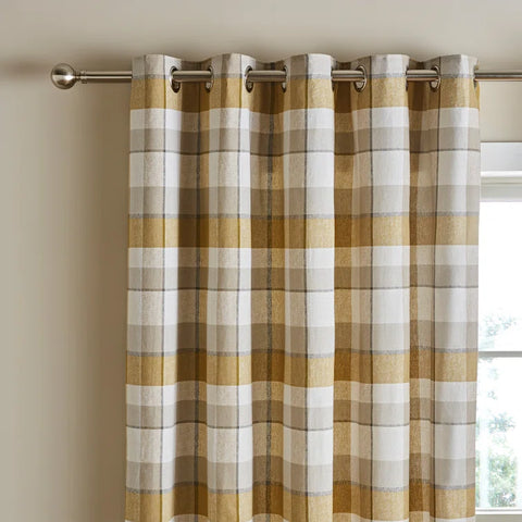 CATHERINE LANSFIELD : Brushed Cotton Thermal Check Curtains