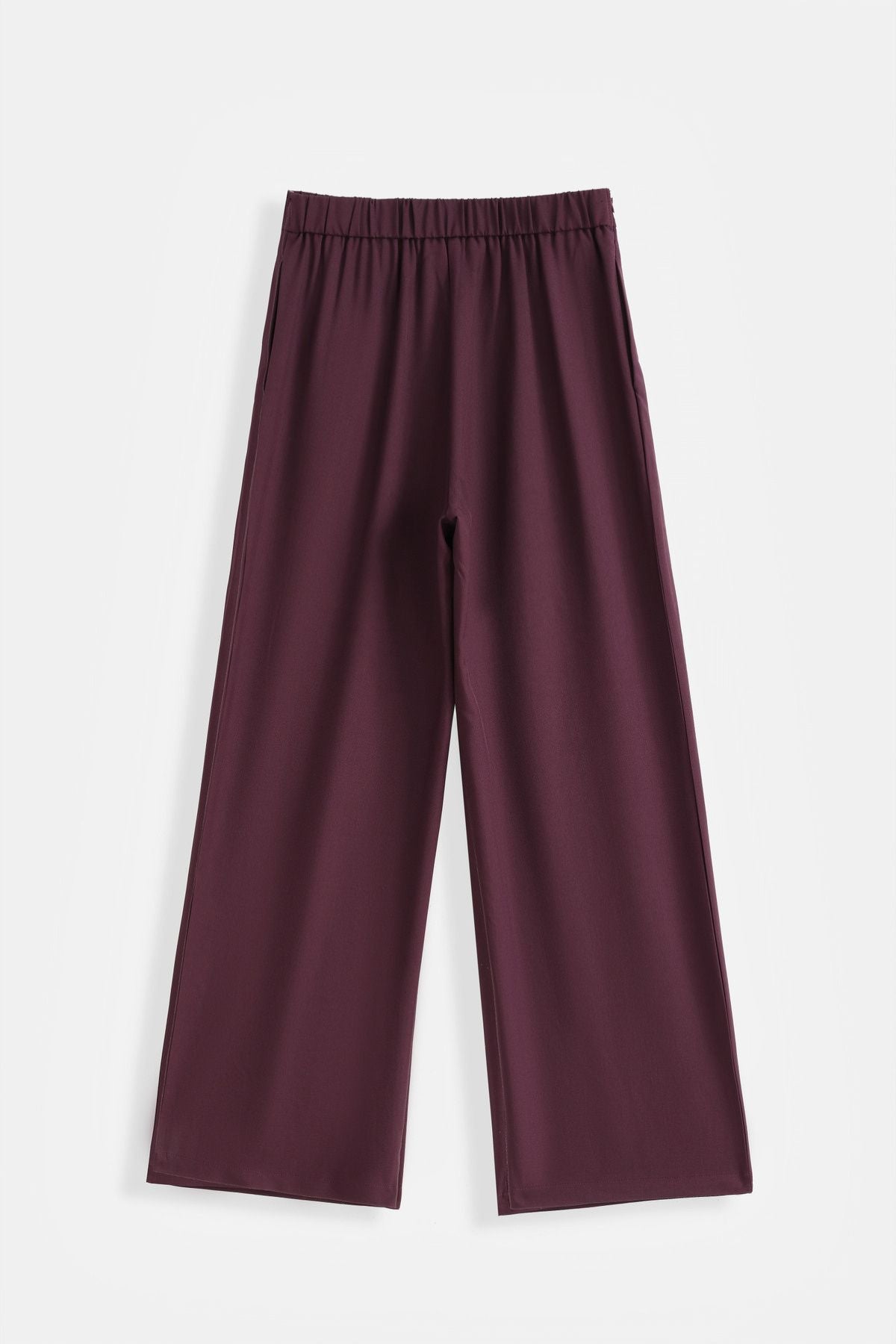COPE CLOTHING Fluid Wide Leg Pants - Burgundy