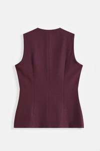 COPE CLOTHING Fluid Fitted Waistcoat - Burgundy